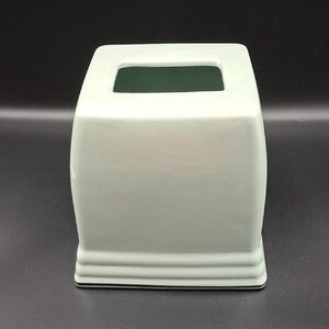Vintage Seagreen Pearlized Porcelian Tissue Box Holder